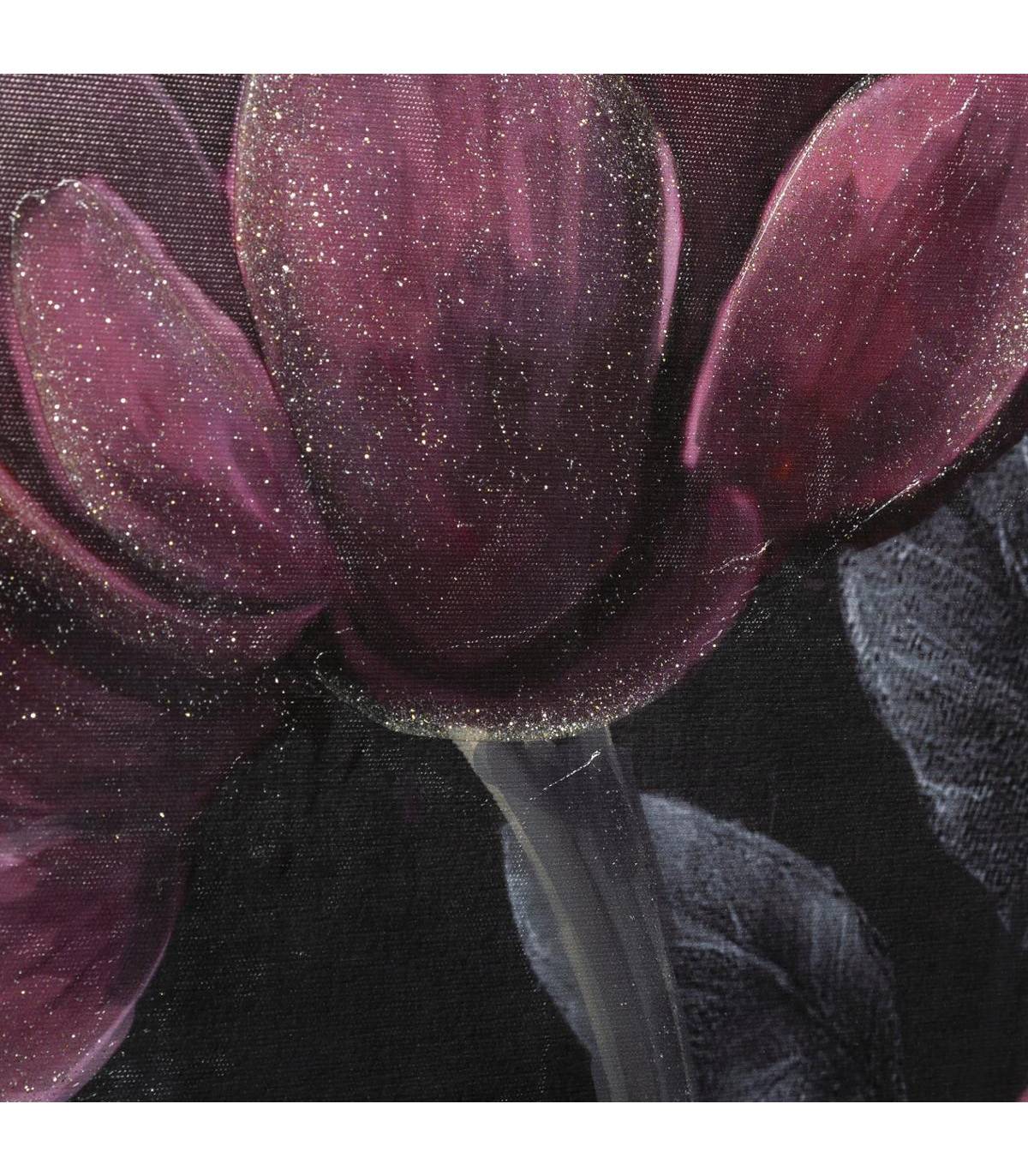 Tableau Toile murale encadrée peinte Fleurs 57 x 57 cm - Image 3