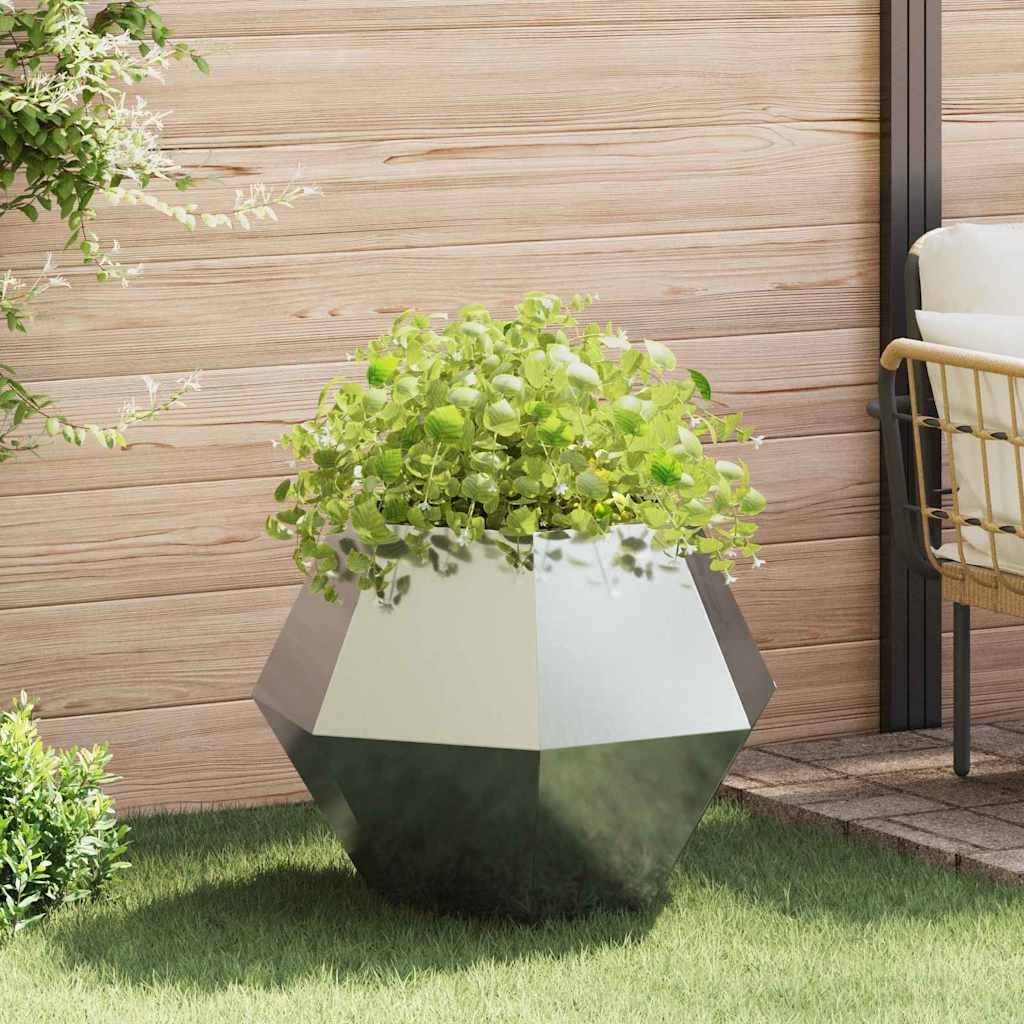 Jardinière Acier galvanisé Argent 75 x 75 x 60 cm - PANGIVO - Image 1