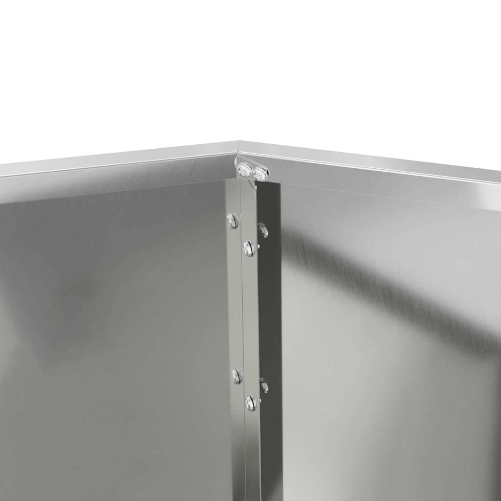 Jardinière Acier galvanisé Argent 75 x 75 x 60 cm - PANGIVO - Image 7