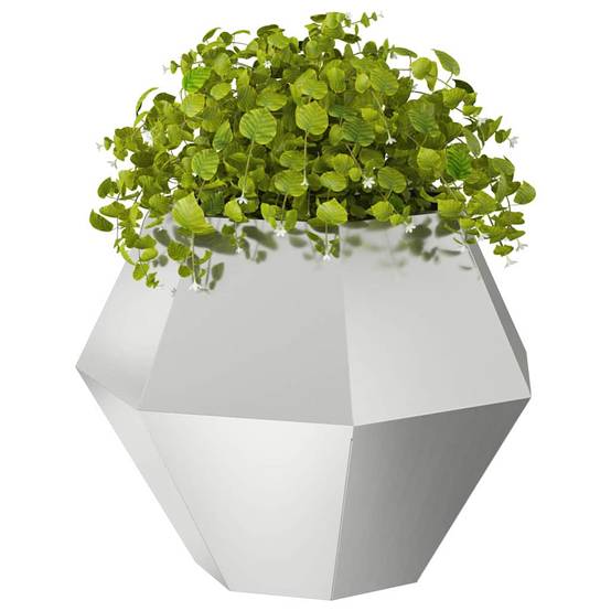 Jardinière Acier galvanisé Argent 75 x 75 x 60 cm - PANGIVO - Image 3