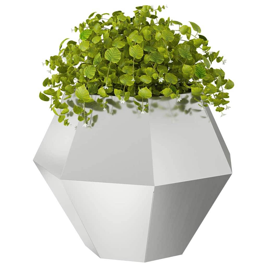 Jardinière Acier galvanisé Argent 75 x 75 x 60 cm - PANGIVO - Image 3