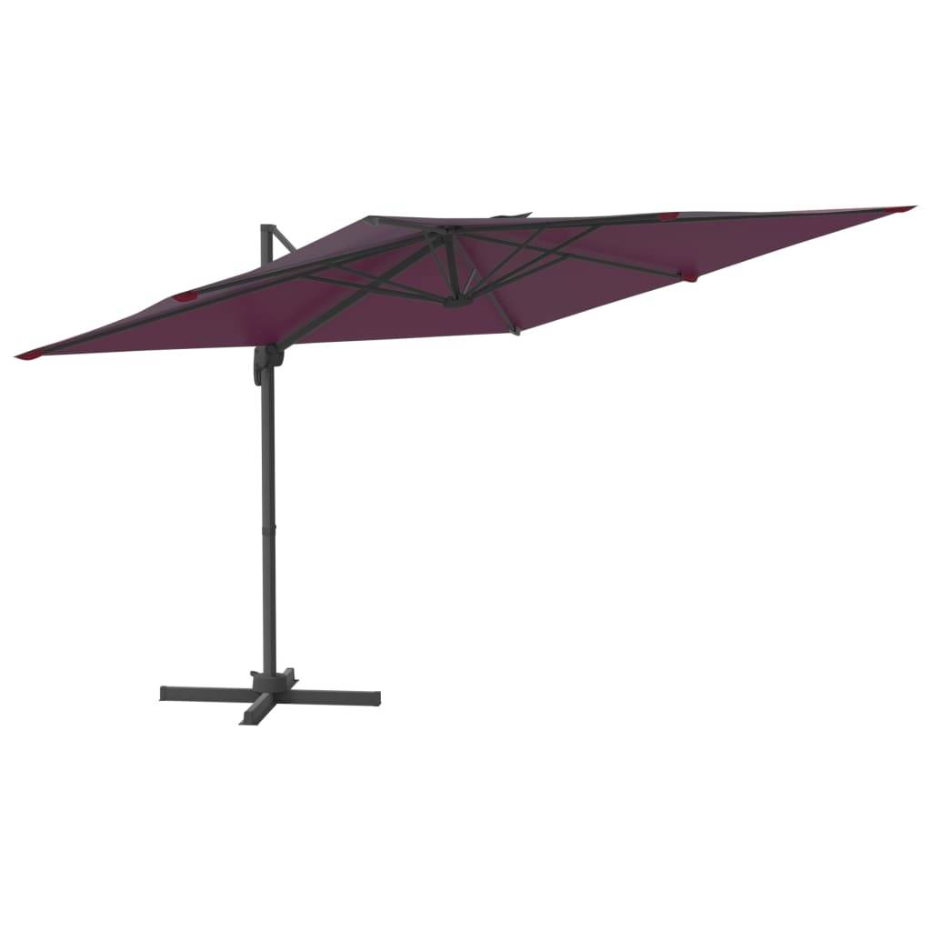 Helloshop26 - Parasol meuble de jardin déporté avec mât en aluminium 400 x 300 cm bordeaux - Image 1
