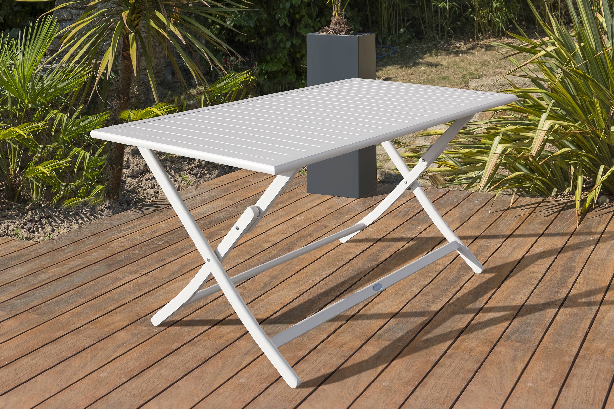 City Garden - Ensemble repas de jardin 4 places en aluminium - Gris clair - MARIUS - Image 2