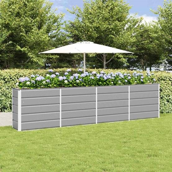 ComfortXL - Très grande jardinière haute 320 cm acier pour brise-vue paysager 320x40x75 cm Gris clair - ComfortXL Outdoor Living - Image 1