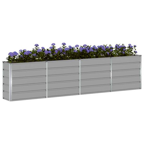 ComfortXL - Très grande jardinière haute 320 cm acier pour brise-vue paysager 320x40x75 cm Gris clair - ComfortXL Outdoor Living - Image 3