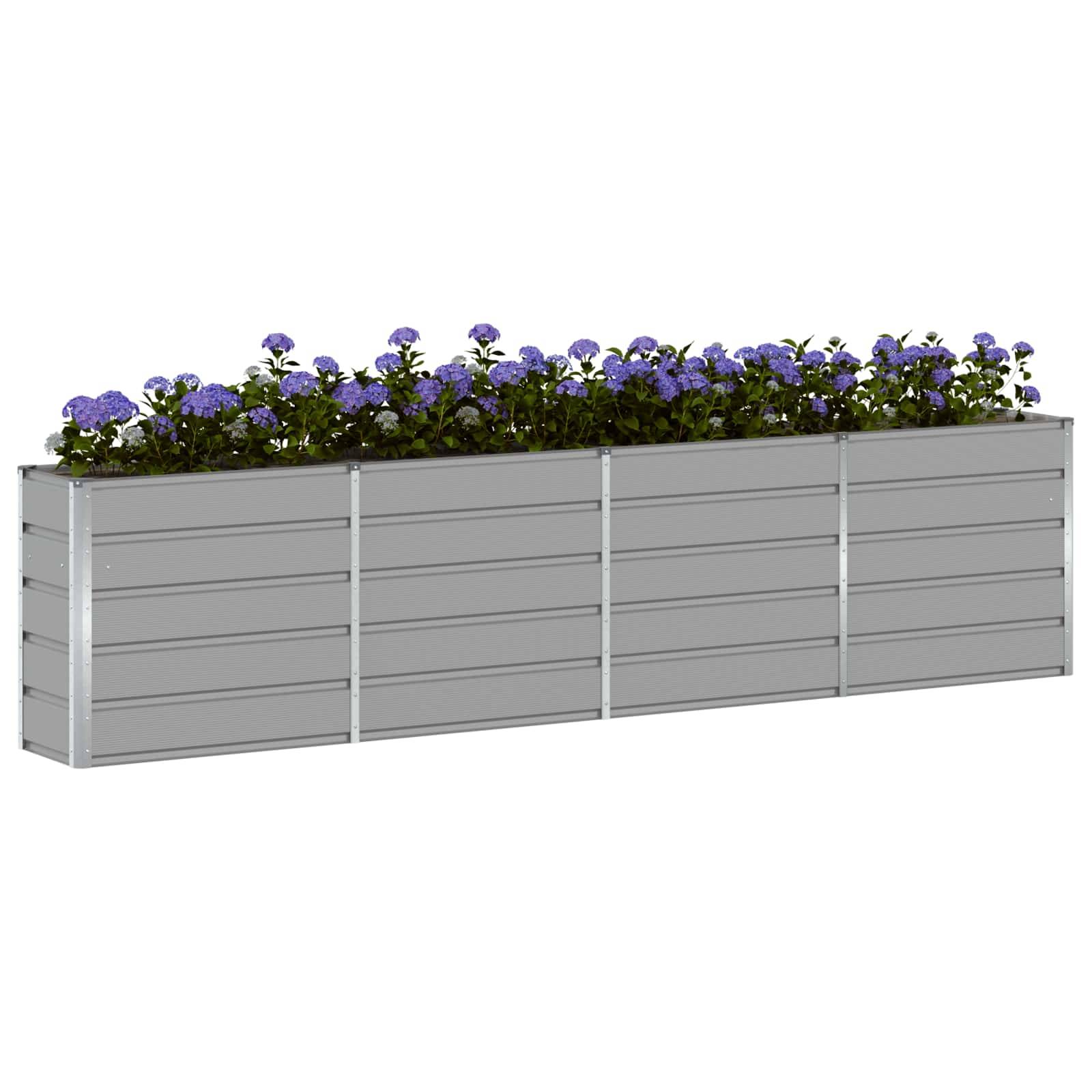 ComfortXL - Très grande jardinière haute 320 cm acier pour brise-vue paysager 320x40x75 cm Gris clair - ComfortXL Outdoor Living - Image 3