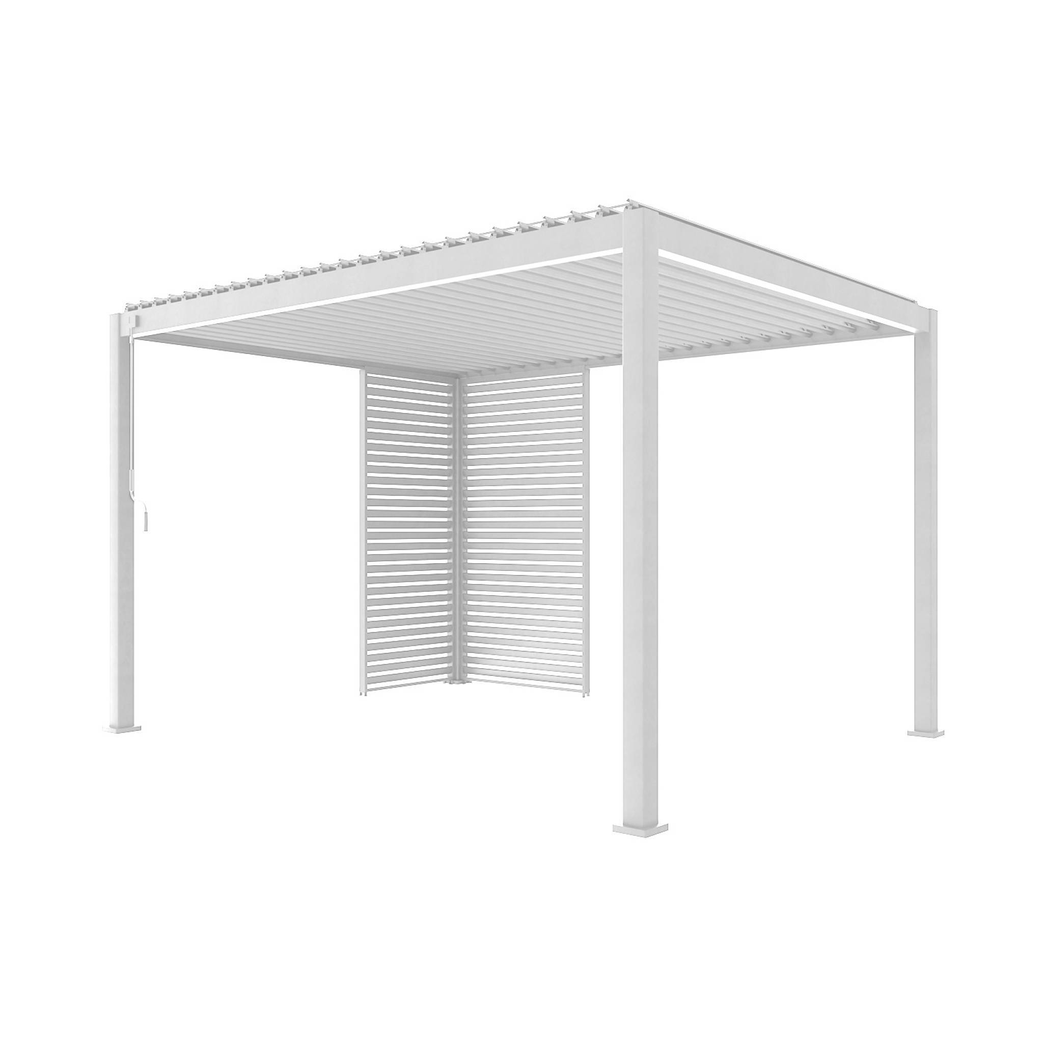 Pergola bioclimatique aluminium 4x3m blanc + 1 persienne 100cm + 1 persienne 130cm Triomphe | sweeek - Image 2