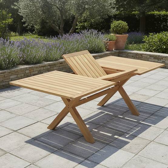 Table extensible rectangulaire teck massif Linarte 174/234 x100 cm - TECK'Attitude - Image 7