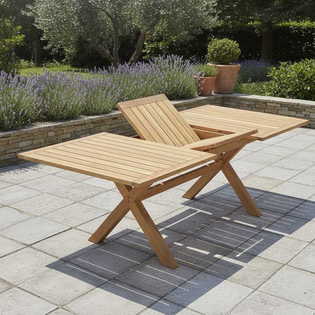 Table extensible rectangulaire teck massif Linarte 174/234 x100 cm - TECK'Attitude - Image 7