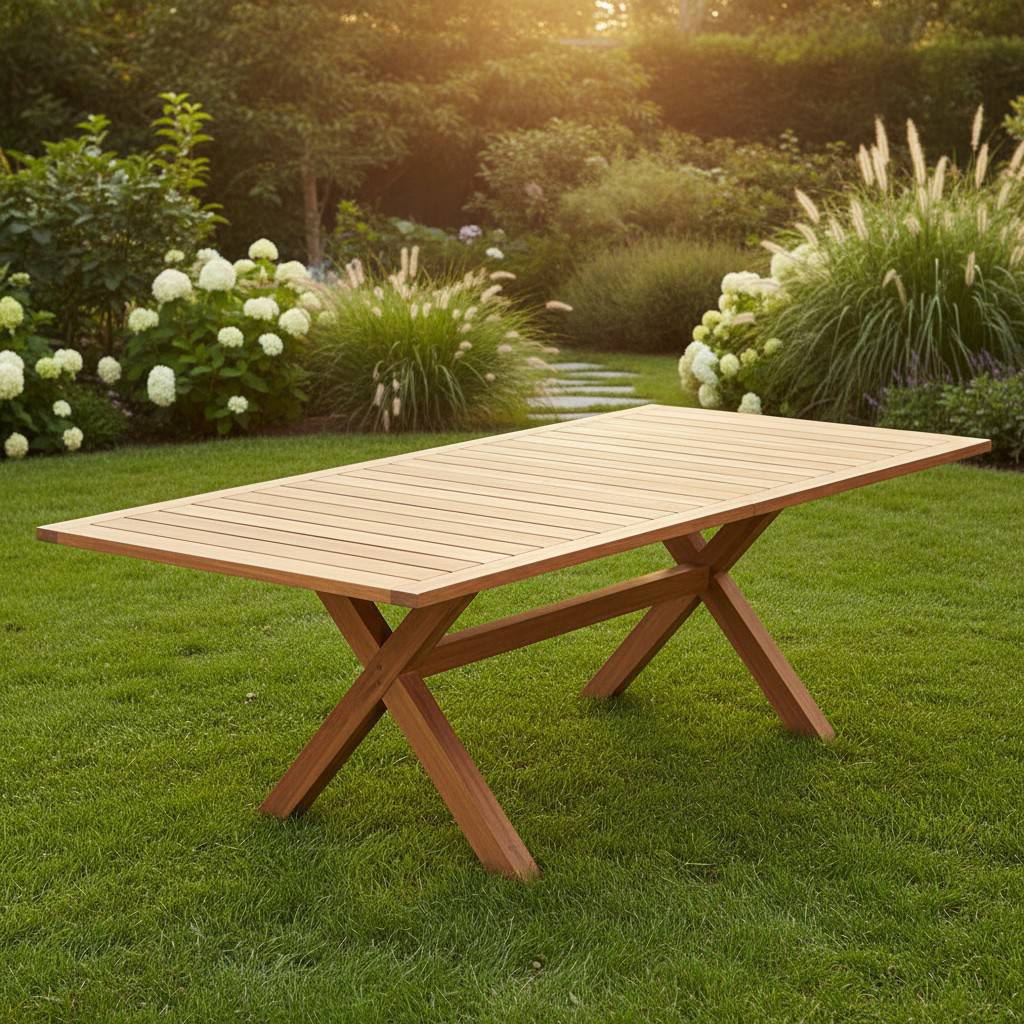 Table extensible rectangulaire teck massif Linarte 174/234 x100 cm - TECK'Attitude - Image 6