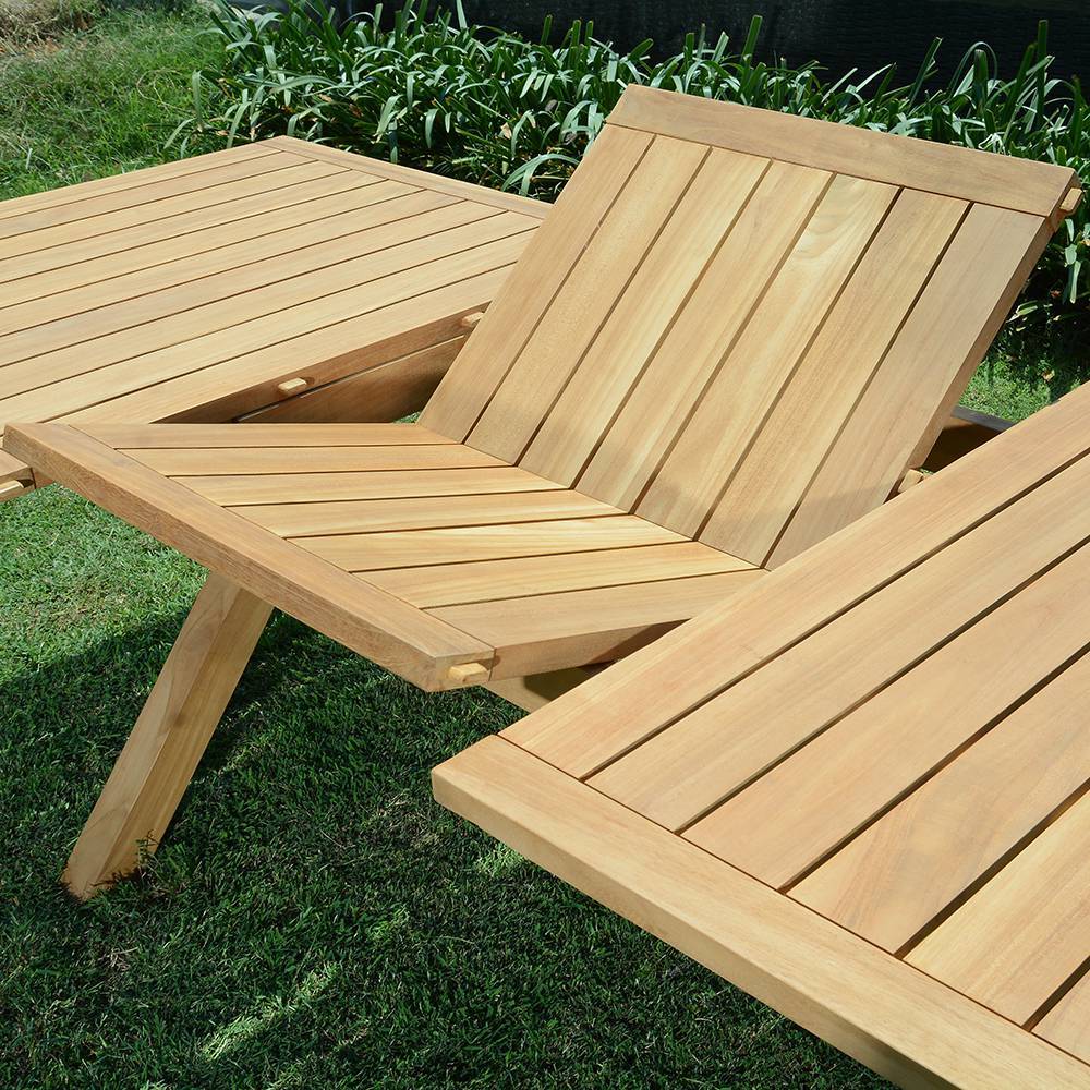 Table extensible rectangulaire teck massif Linarte 174/234 x100 cm - TECK'Attitude - Image 5