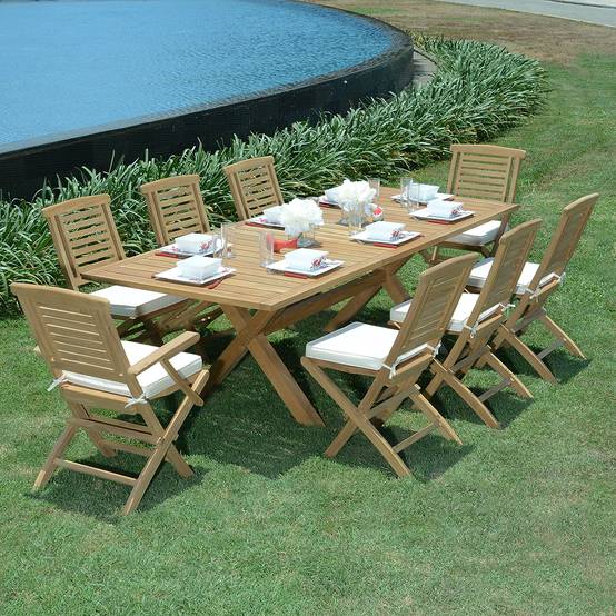 Table extensible rectangulaire teck massif Linarte 174/234 x100 cm - TECK'Attitude - Image 8