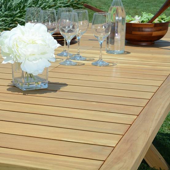Table extensible rectangulaire teck massif Linarte 174/234 x100 cm - TECK'Attitude - Image 4