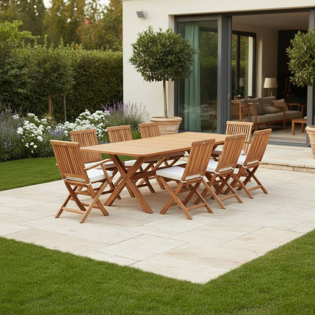 Table extensible rectangulaire teck massif Linarte 174/234 x100 cm - TECK'Attitude - Image 3