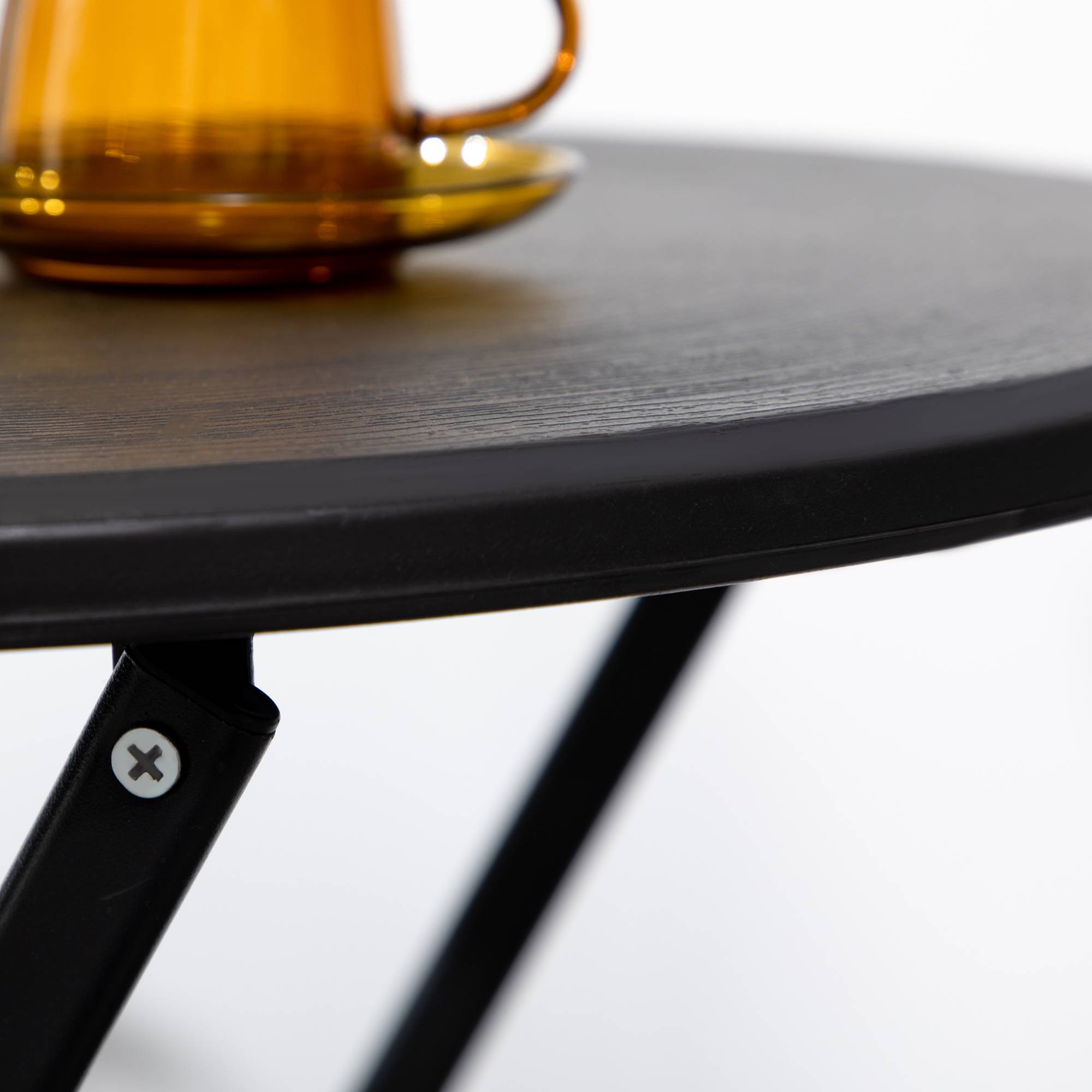 Outsunny - Table basse extérieure pour 2 personnes - ronde - plateau en HDPE et structure en acier - Ø 60 x 73H cm - gris foncé - Outsunny - Image 4