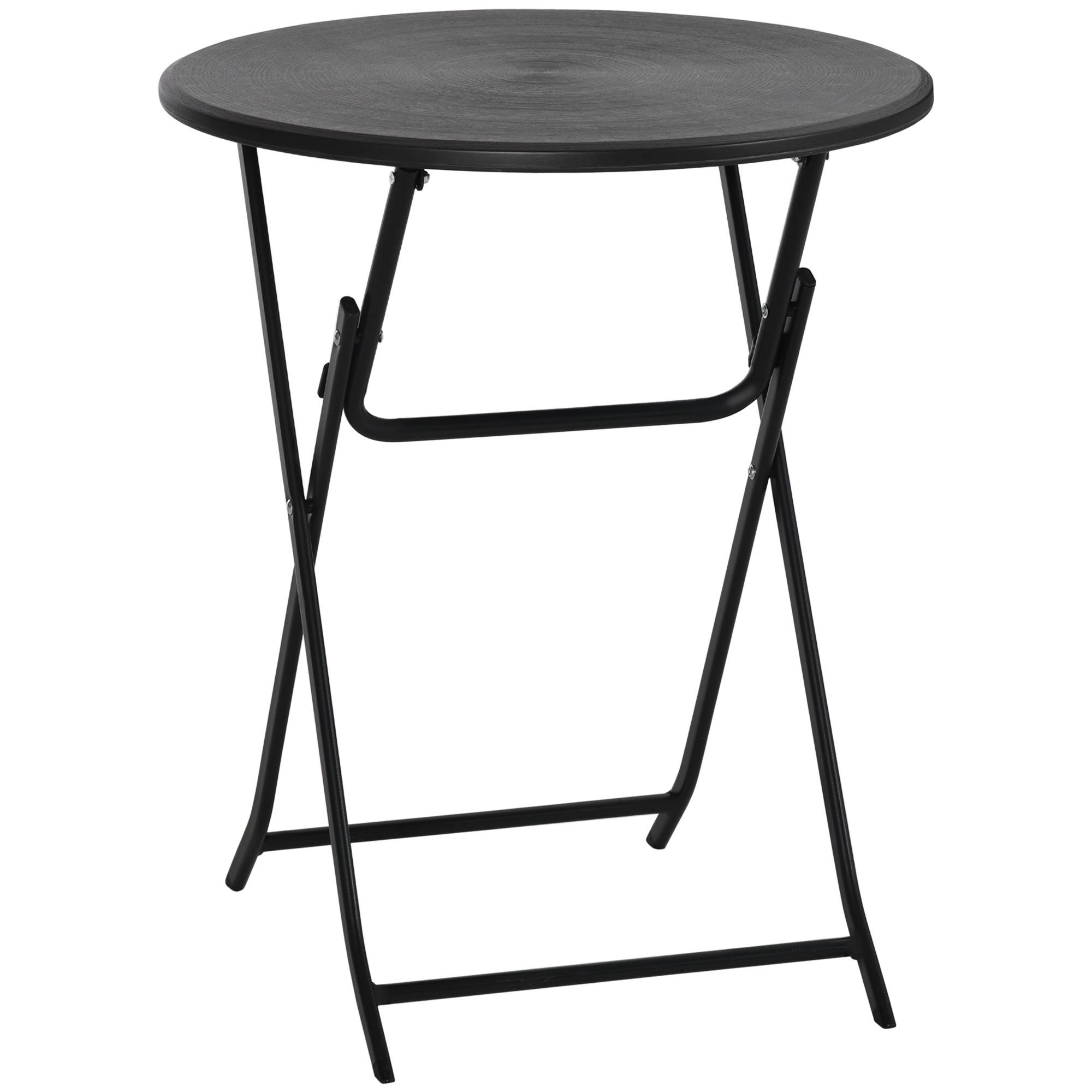 Outsunny - Table basse extérieure pour 2 personnes - ronde - plateau en HDPE et structure en acier - Ø 60 x 73H cm - gris foncé - Outsunny - Image 5