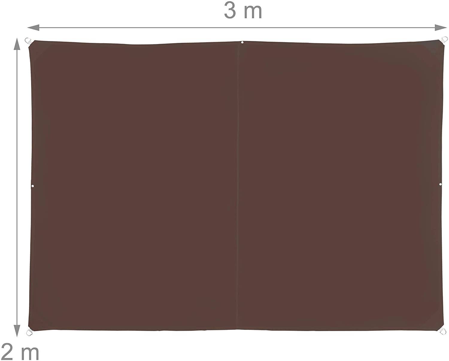 Helloshop26 - Voile d'ombrage rectangle 2 x 3 m brun - Image 2