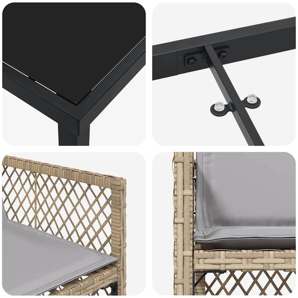 ComfortXL - Salon de jardin 4 places en résine tressée avec cadre en acier Beige – ComfortXL Outdoor Living - Image 9