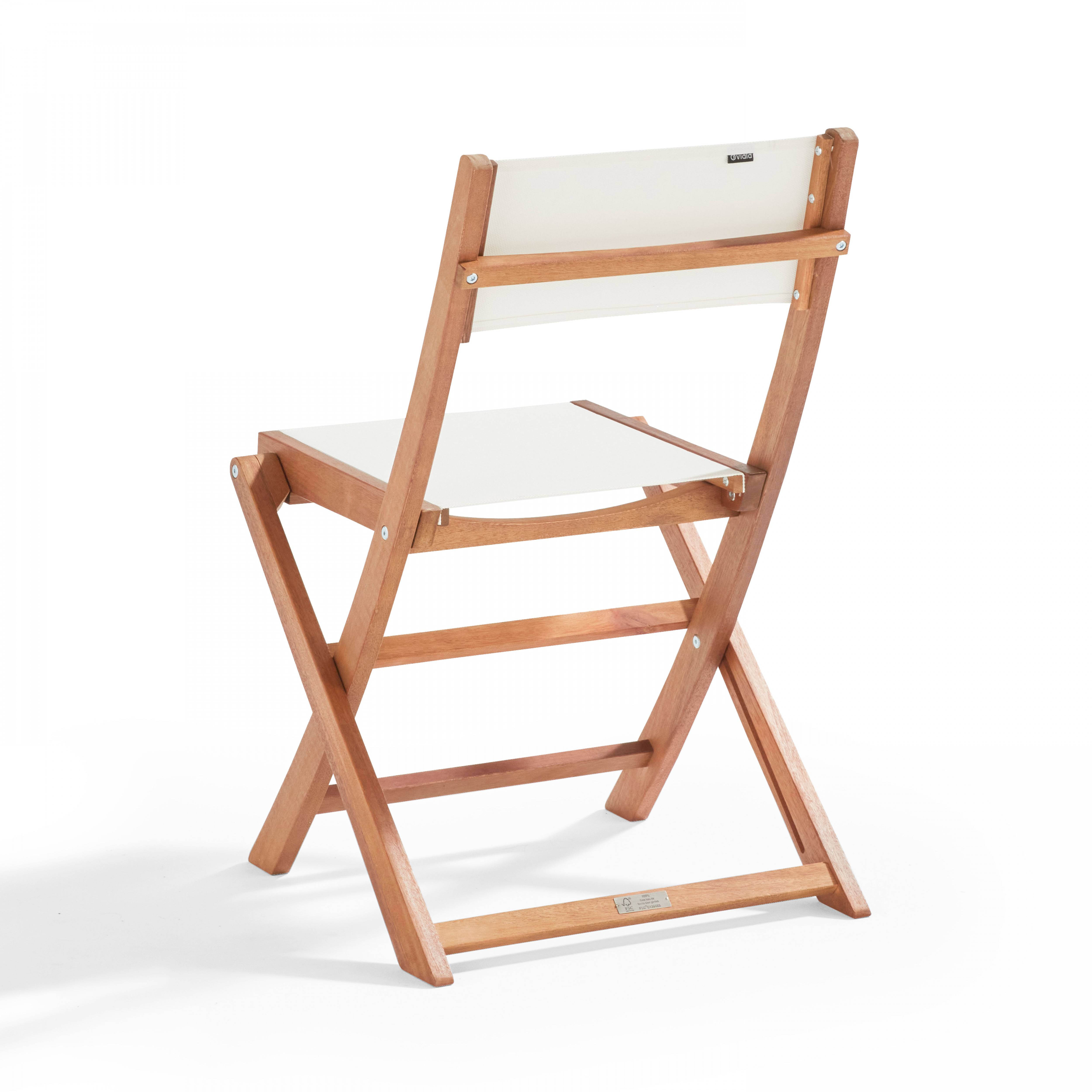 Oviala - Ensemble table carrée pliante et 2 chaises pliantes blanches Sete - Oviala - Image 4