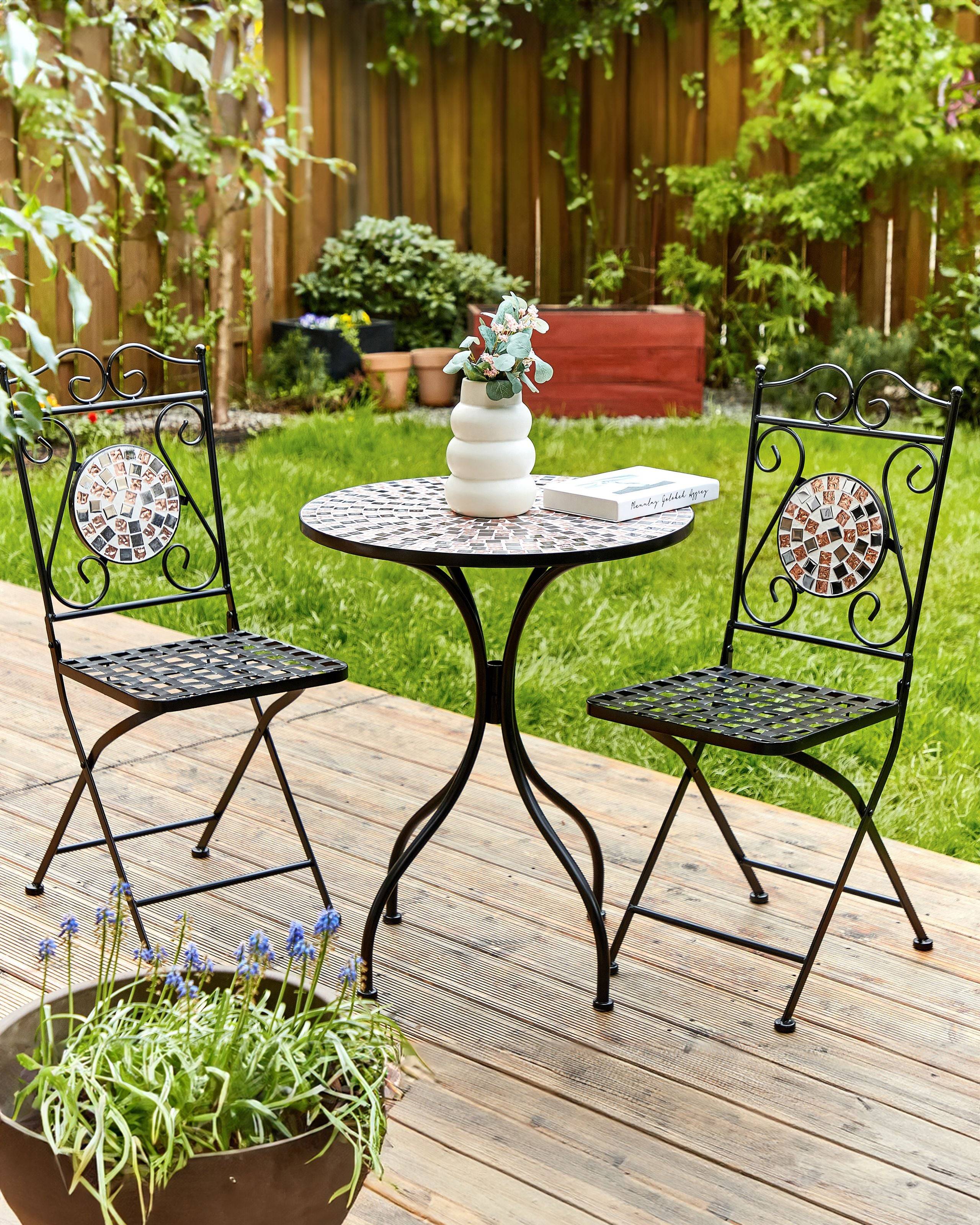 Beliani - Chaise de jardin Métal Noir CARPINO - Beliani - Image 1