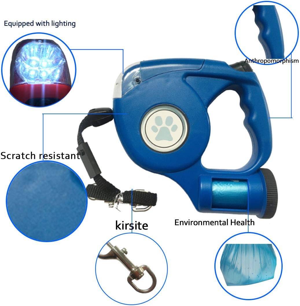 Laisse rétractable améliorée pour chien avec lampe de poche et distributeur de sacs à déchets, laisse de promenade automatique 3 en 1-Lytech - Image 2