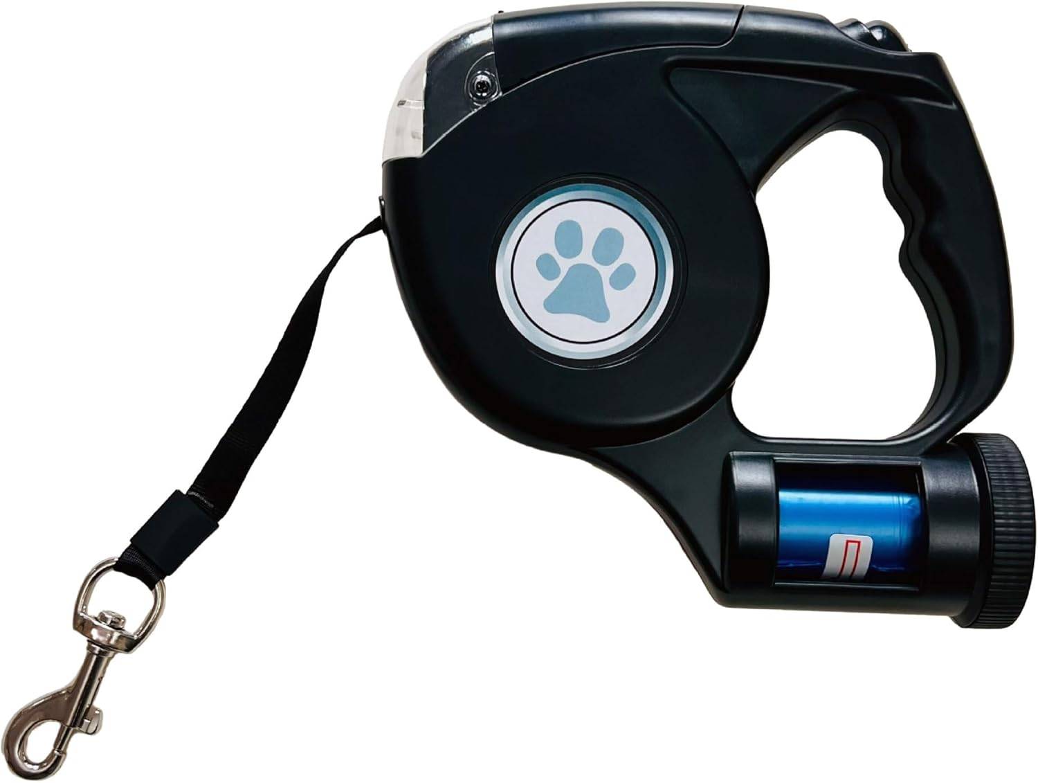 Laisse rétractable améliorée pour chien avec lampe de poche et distributeur de sacs à déchets, laisse de promenade automatique 3 en 1-Lytech - Image 5