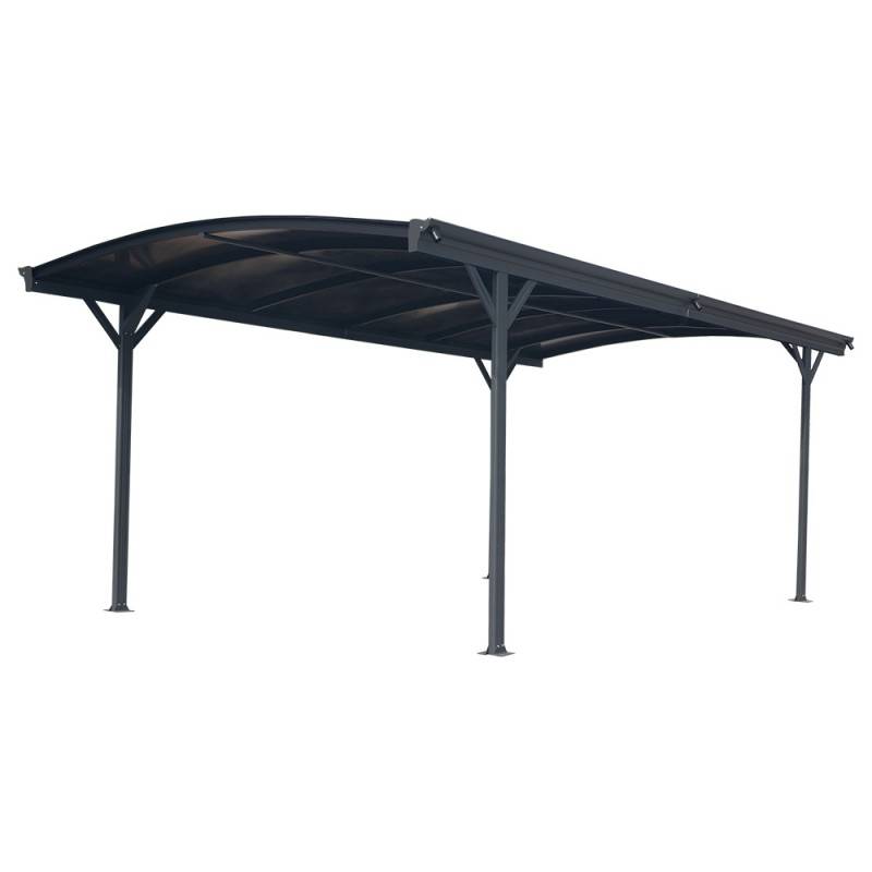 Carport autoportant 13m² aluminium polycarbonate 6mm anthracite X-Metal avec kit d'ancrage - Image 1
