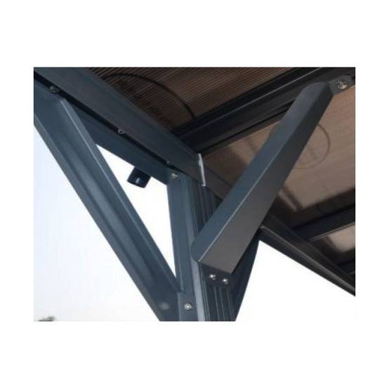 Carport autoportant 13m² aluminium polycarbonate 6mm anthracite X-Metal avec kit d'ancrage - Image 6