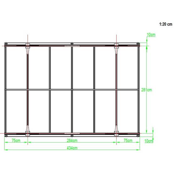 Carport autoportant 13m² aluminium polycarbonate 6mm anthracite X-Metal avec kit d'ancrage - Image 2