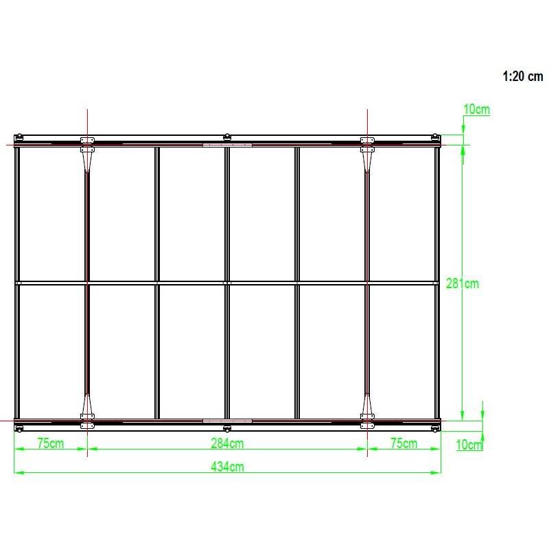 Carport autoportant 13m² aluminium polycarbonate 6mm anthracite X-Metal avec kit d'ancrage - Image 2