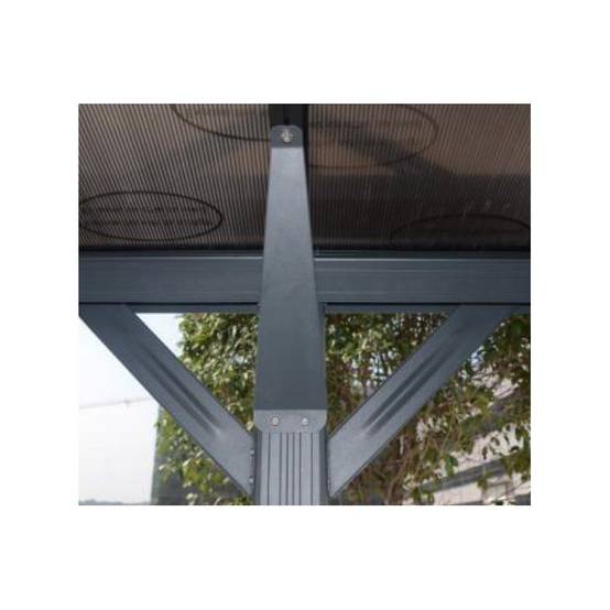 Carport autoportant 13m² aluminium polycarbonate 6mm anthracite X-Metal avec kit d'ancrage - Image 7