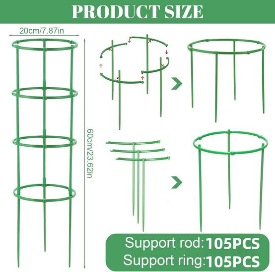 Tuteur pour plantes - 210 pièces hauteur ajustable pour tomates et fleurs - Lytech - Image 7