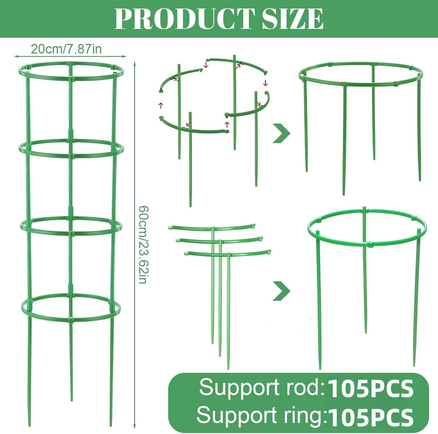 Tuteur pour plantes - 210 pièces hauteur ajustable pour tomates et fleurs - Lytech - Image 7