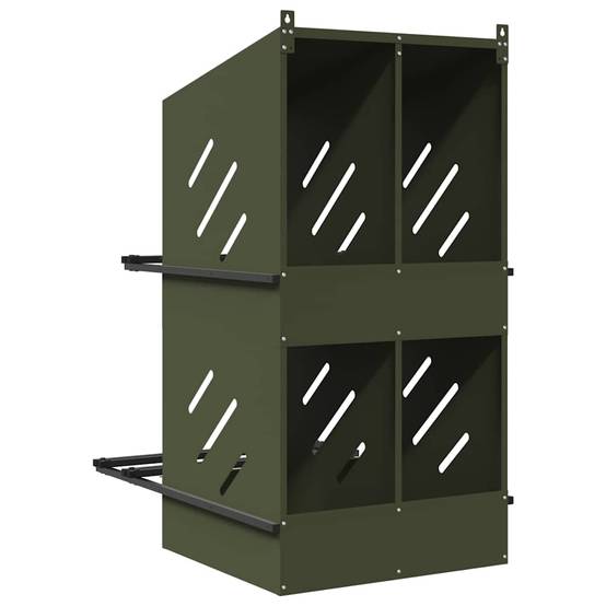 Pondoir à Poules 4 Compartiments en Métal Nichoir de Ponte Double Étage – ComfortXL Outdoor Living - Image 7