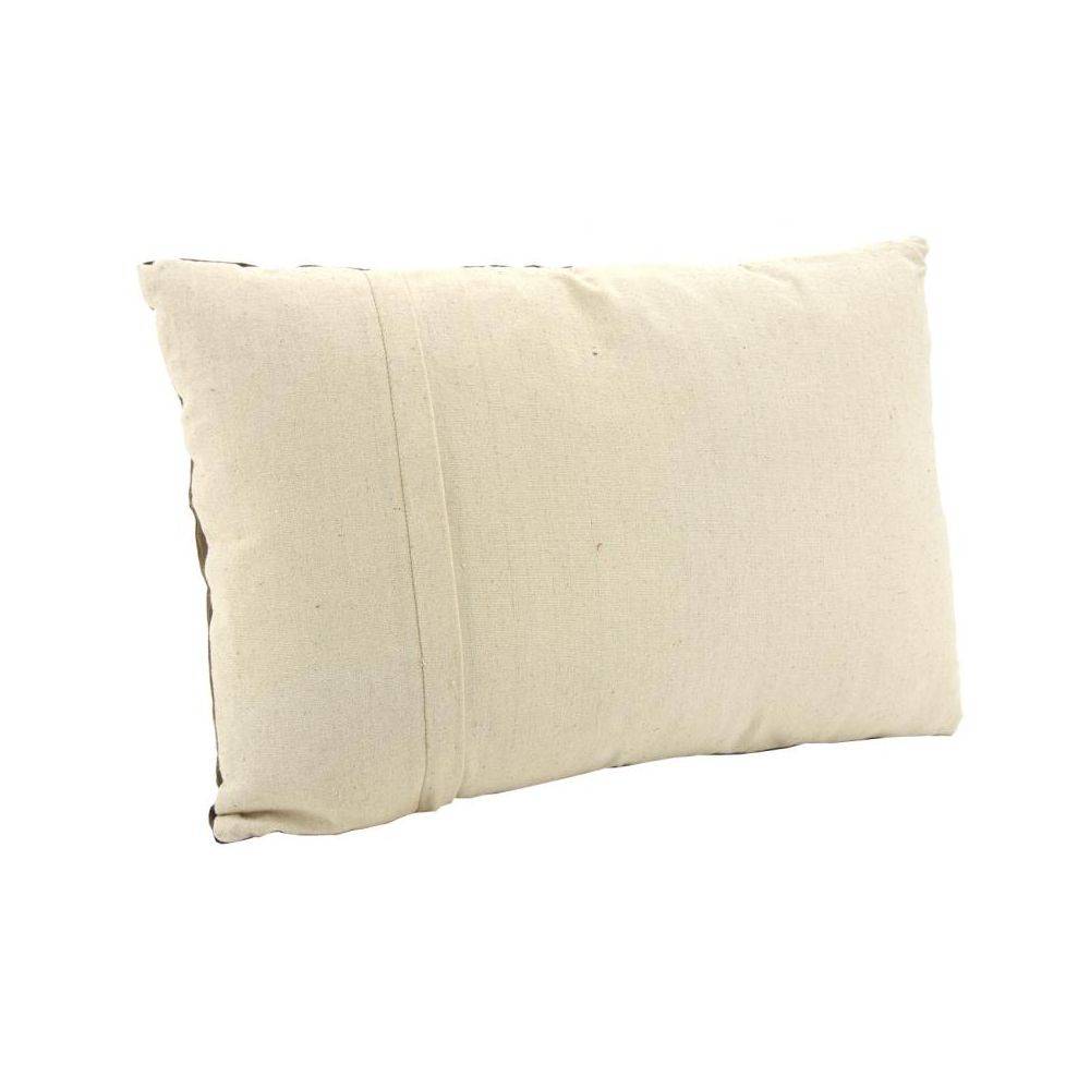 Aubry Gaspard - Coussin en coton kaki et cuir Etoile - Image 2
