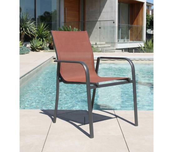 Ensemble table et chaises de jardin 8 places terracotta MIMIZAN - Image 5