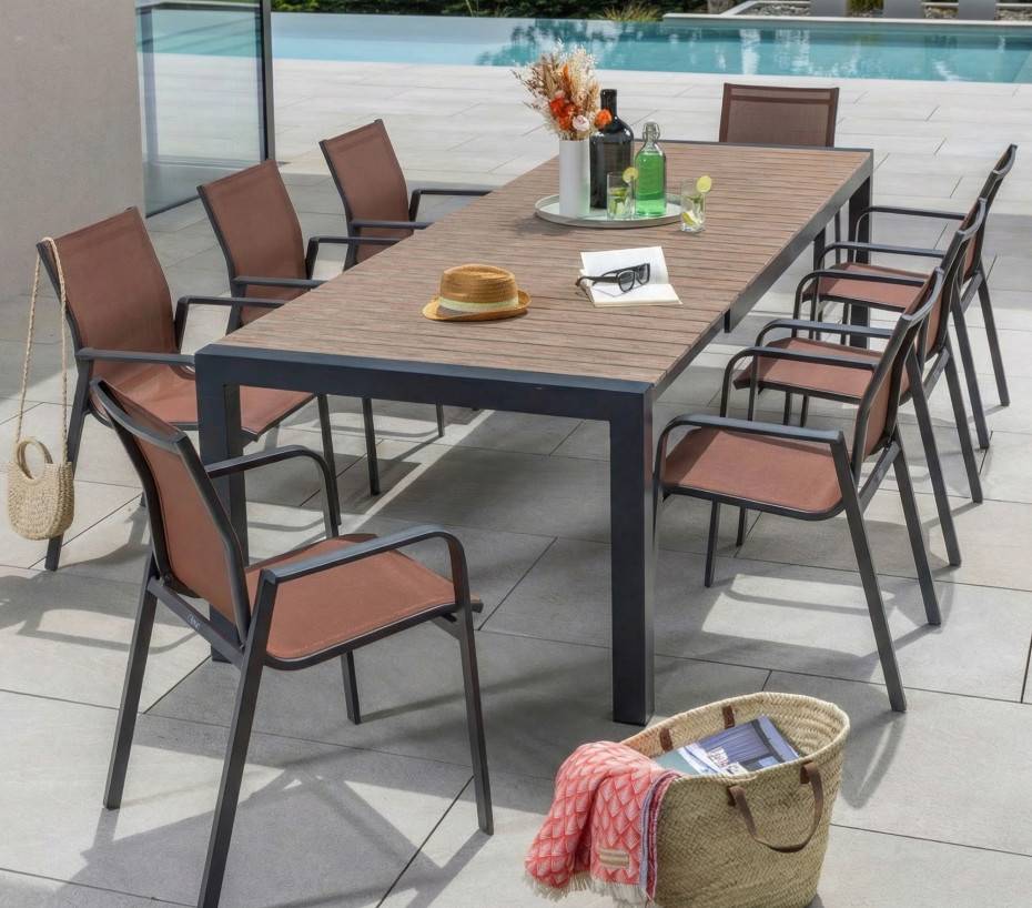 Ensemble table et chaises de jardin  8 places  terracotta  MIMIZAN - Image 1