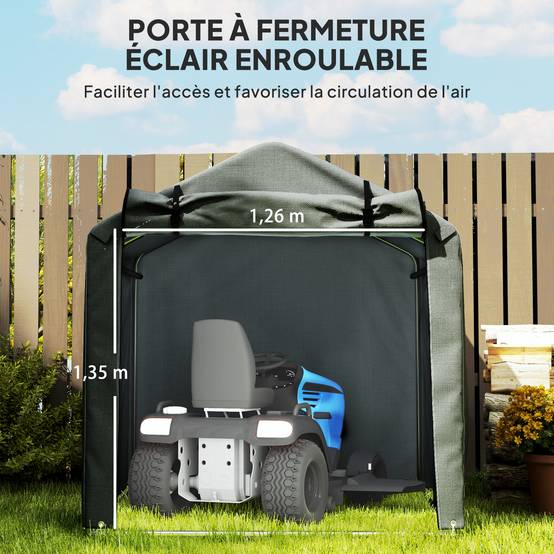 Abri de jardin métal galvanisé et PE gris foncé 220 x 157 x 165 cm - PANGIVO - Image 8