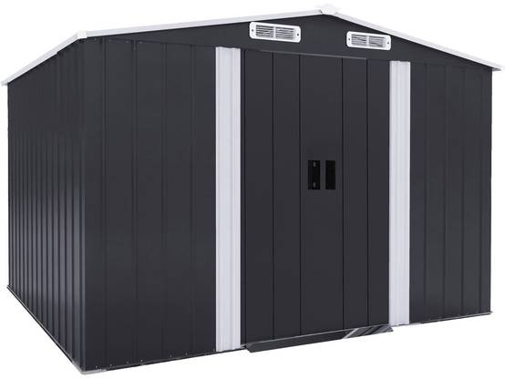 Abri De Jardin Métal Avec Porte Coulissante "boston" - 6,54 M² - Gris -habitat Et Jardin - Image 1