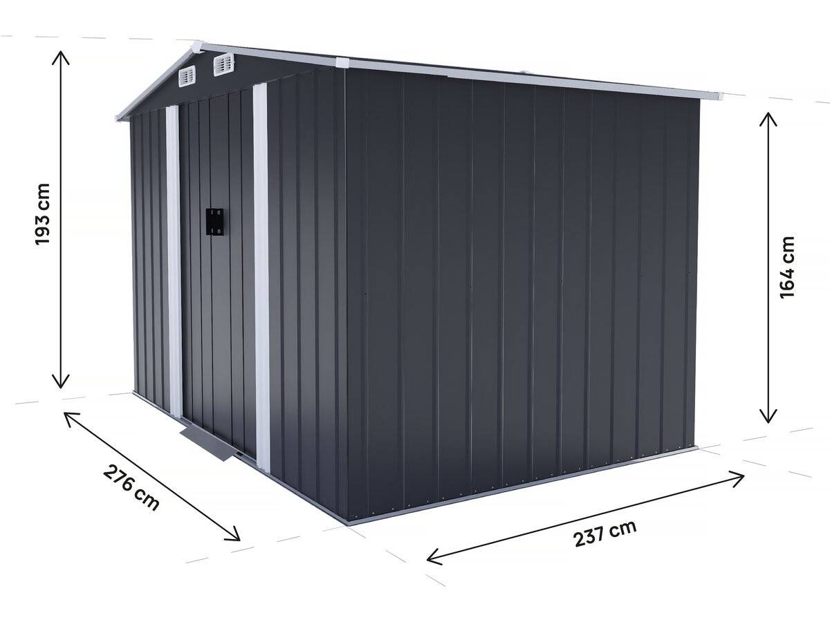 Habitat Et Jardin - Abri De Jardin Métal Avec Porte Coulissante "boston" - 6,54 M² - Gris -habitat Et Jardin - Image 3