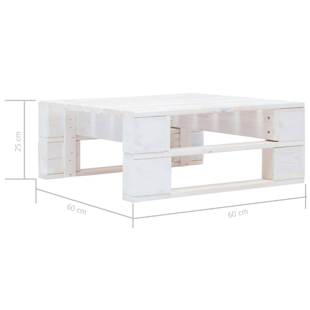 Vidaxl - Salon de jardin palette 4 pcs et coussins Pin imprégné de blanc vidaXL 3066789 - Image 8