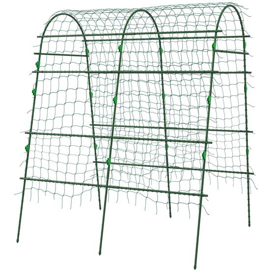 ComfortXL - Arche de jardin acier et PE vert 144 x 167 x 206 cm réglable avec filet de protection pour plantes grimpantes - Image 2