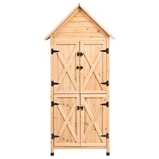 Beliani - Abri de jardin Bois de sapin Naturel SENIGA - 85x46x183- Beliani - Image 5