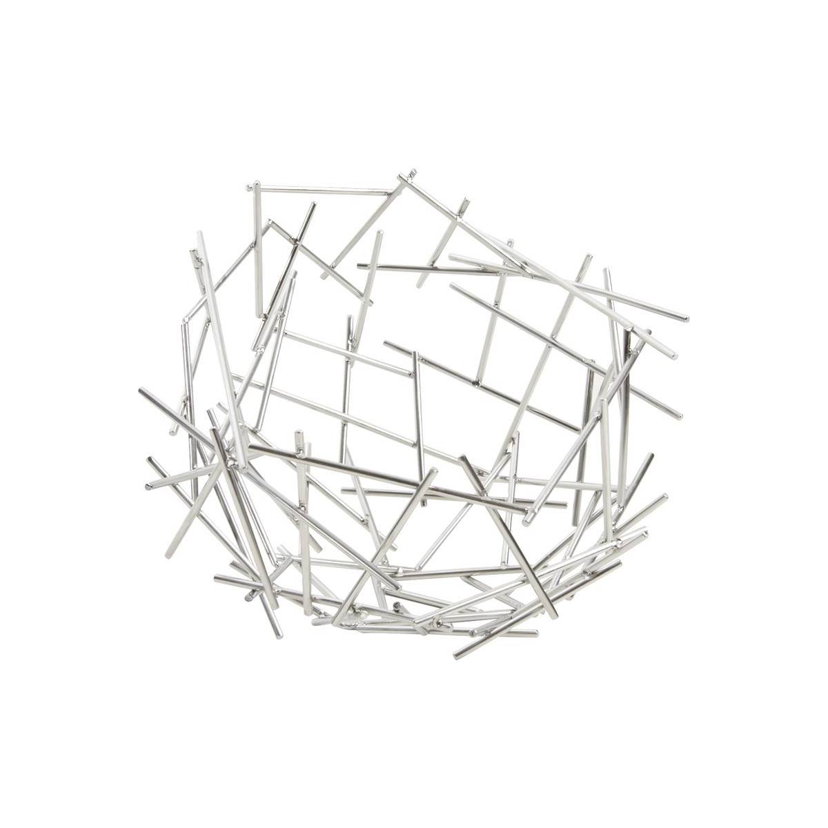 Aubry Gaspard - Corbeille à fruits ronde en métal Bowl argenté - Image 1