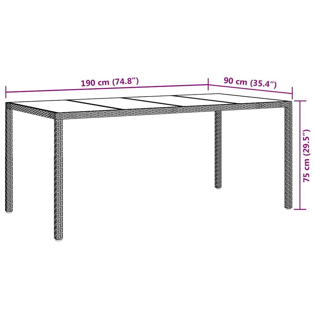 Maison Chic - Table De Jardin - Table Extérieure Beige 190 x 90 x 75 cm Poly rotin - Image 6