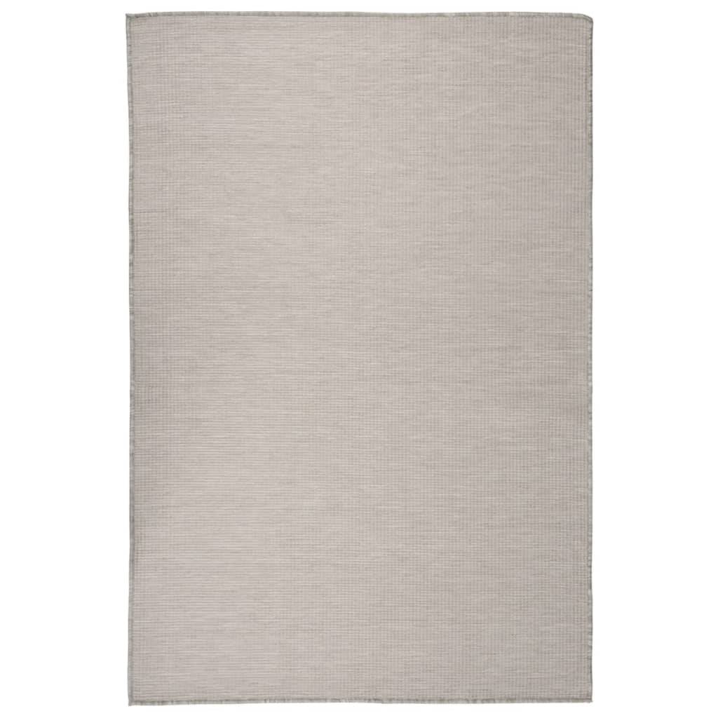 Tapis de Terrasse Moderne Tissage Plat en PP Résistant aux Intempéries Gris Clair 120x170 cm – ComfortXL Outdoor Living - Image 1