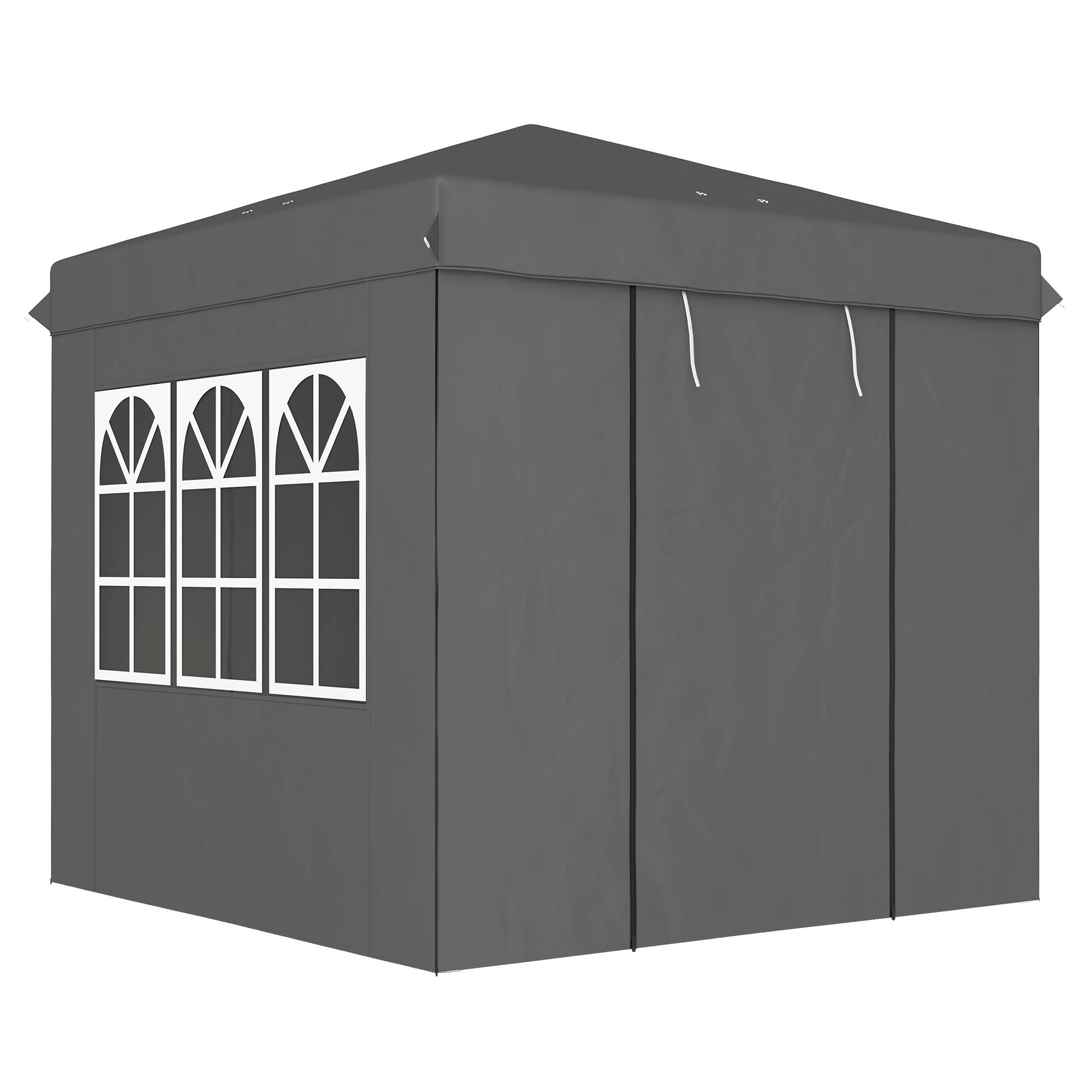 Tonnelle pliante pop-up en métal pour jardin et terrasse protection UV 250x250 cm gris foncé - ComfortXL Outdoor Living - Image 2