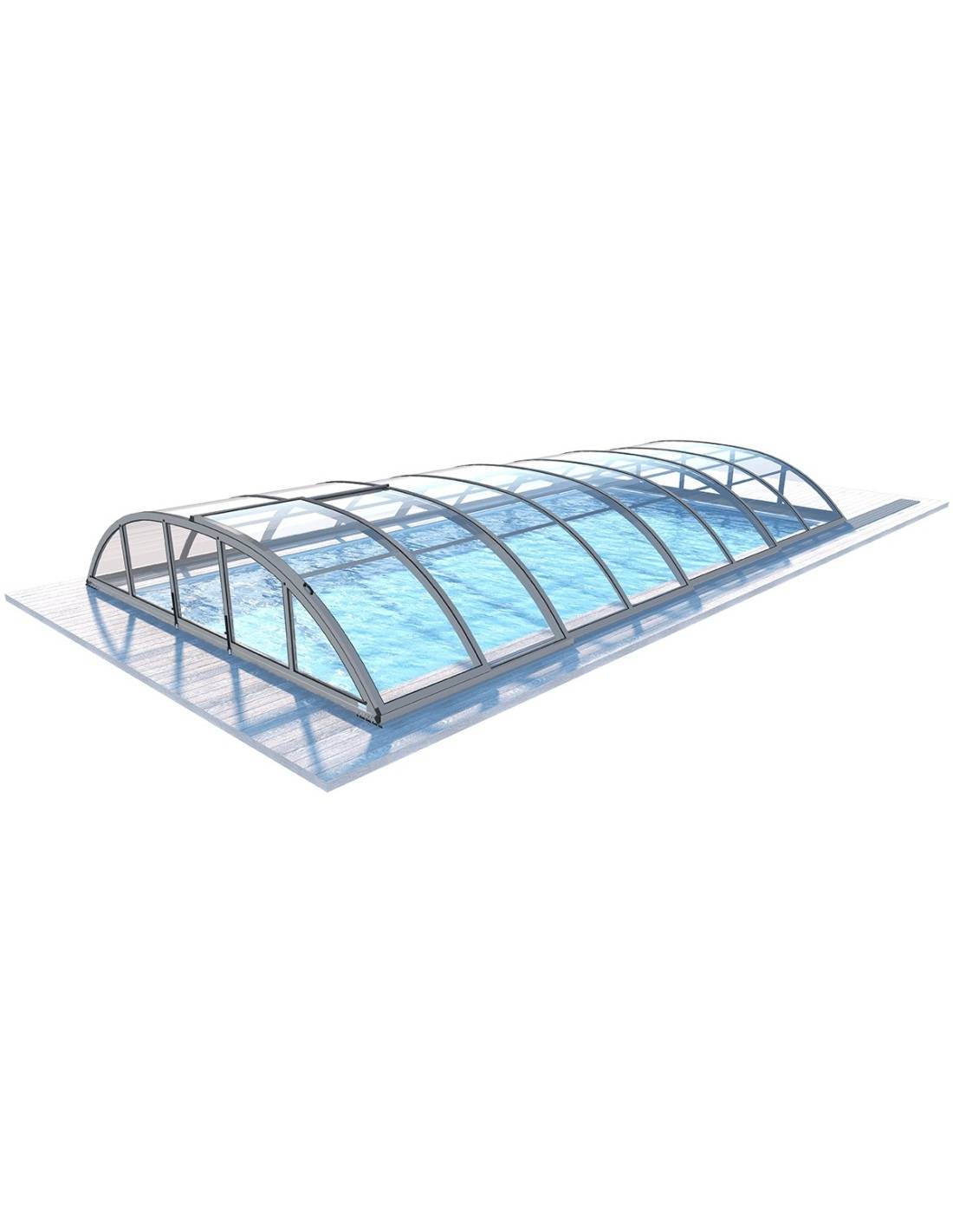 Altanka - Abri de piscine Horizon - 8,61x4,20 m - polycarbonate massif 3 mm - Couleur Ral7037 Gris  - ECO210 - Image 1