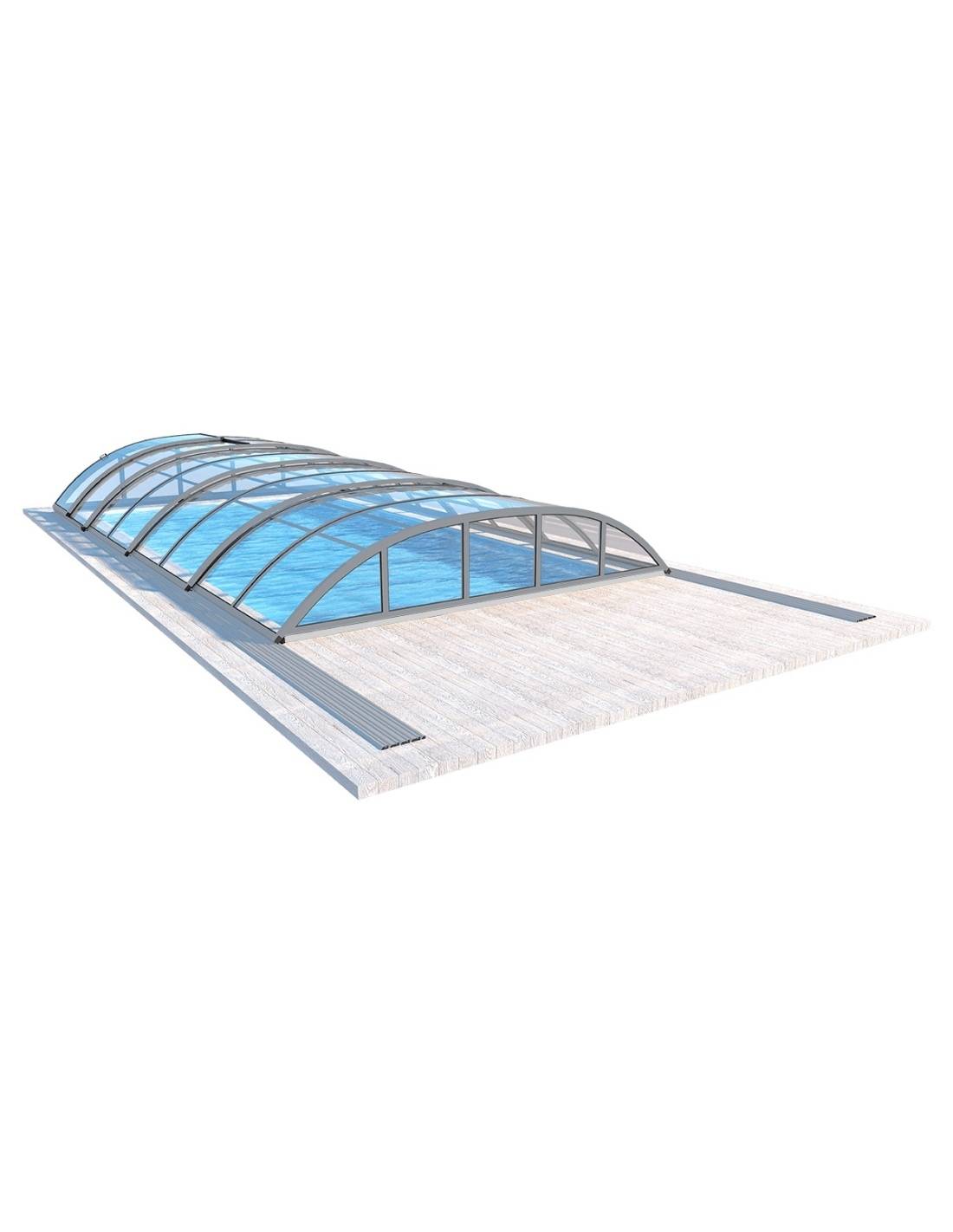 Altanka - Abri de piscine Horizon - 8,61x4,20 m - polycarbonate massif 3 mm - Couleur Ral7037 Gris  - ECO210 - Image 5