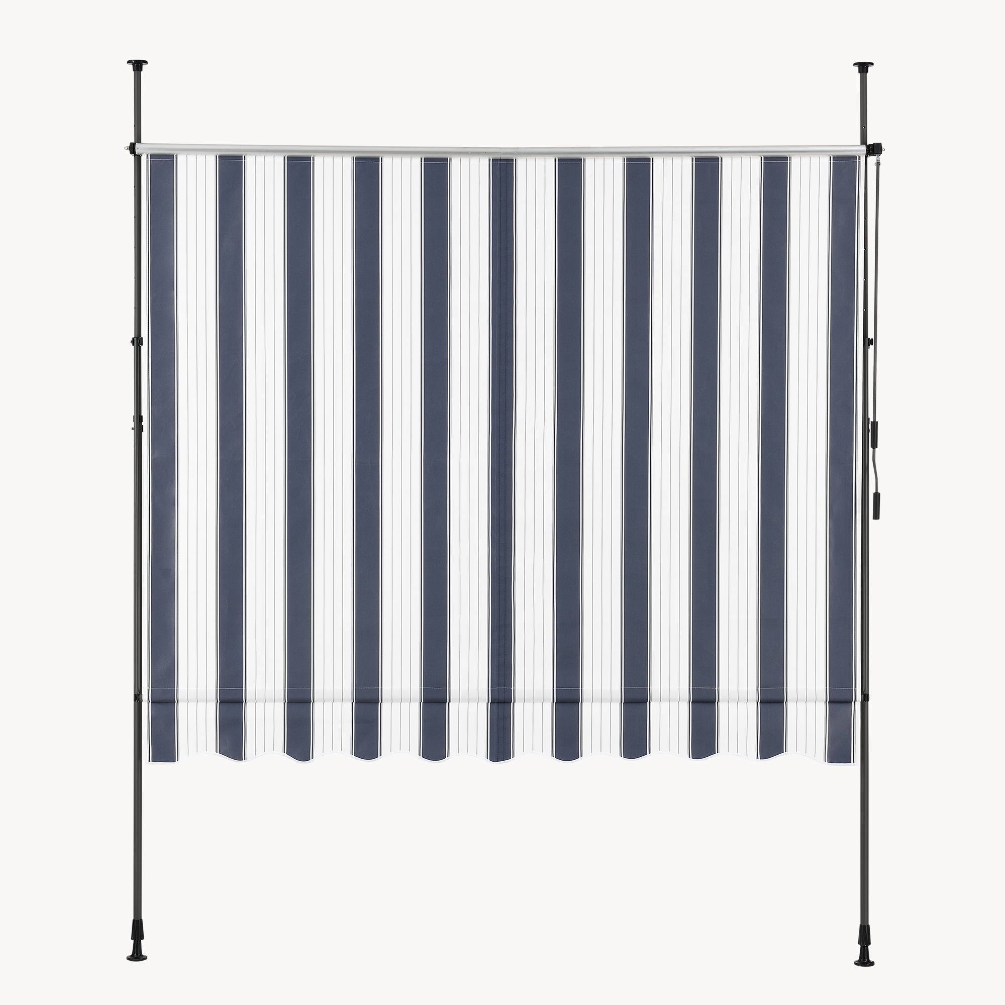 Pro.Tec - Store Banne Téléscopique Acier Polyester 350 x 120 x 220-309 cm Bleu Foncé Blanc [pro.tec] - Image 9